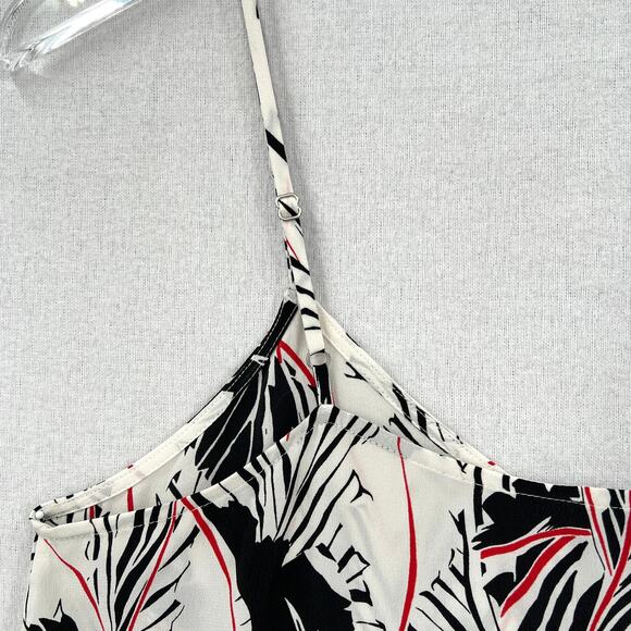 EQUIPMENT Layla Silk Print Cami Womens Small White Black Floral Leaf Print Layer - Picture 9 of 15